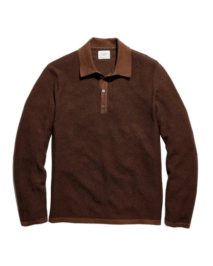 LS STEP JACQUARD SWEATER POLO