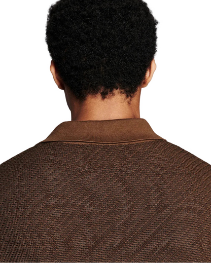 LS STEP JACQUARD SWEATER POLO