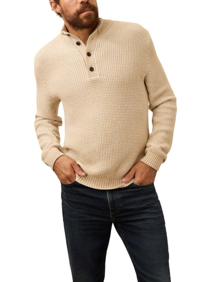 QUARTER BUTTON SWEATER