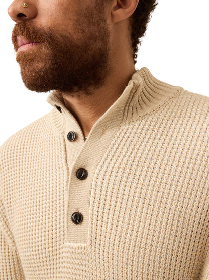 QUARTER BUTTON SWEATER