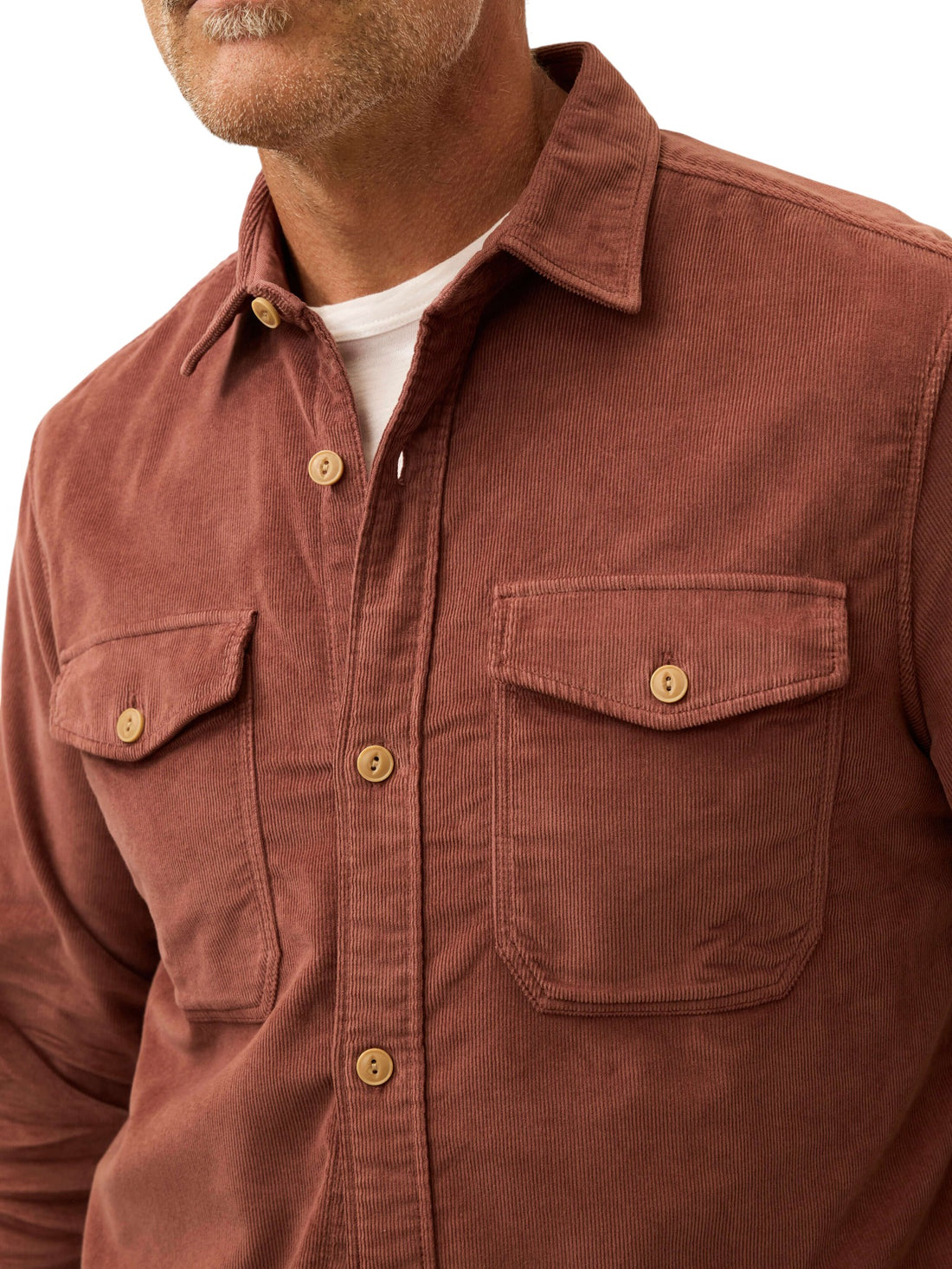 STRETCH TERRY CORDUROY WORKSHIRT