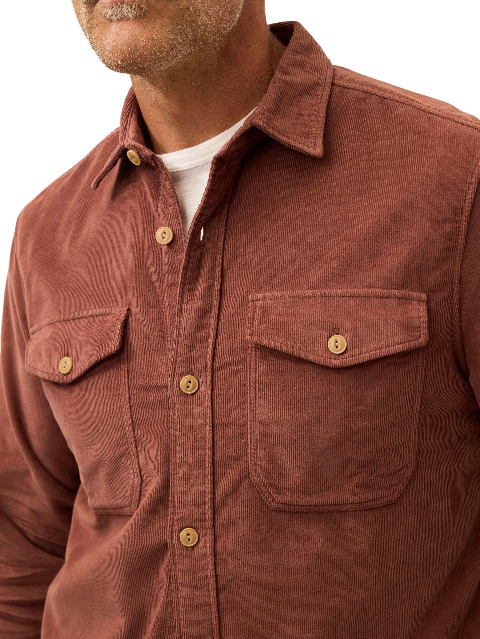 STRETCH TERRY CORDUROY WORKSHIRT