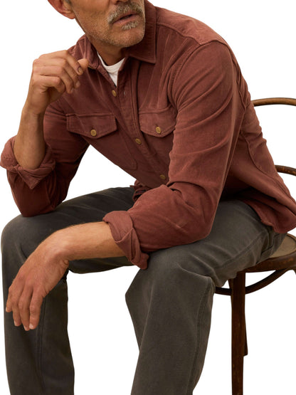 STRETCH TERRY CORDUROY WORKSHIRT