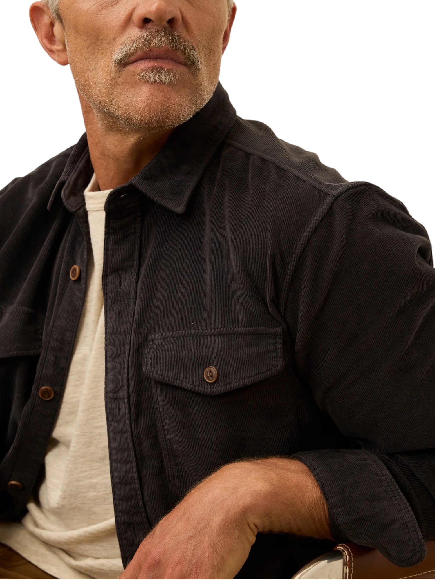 STRETCH TERRY CORDUROY WORKSHIRT