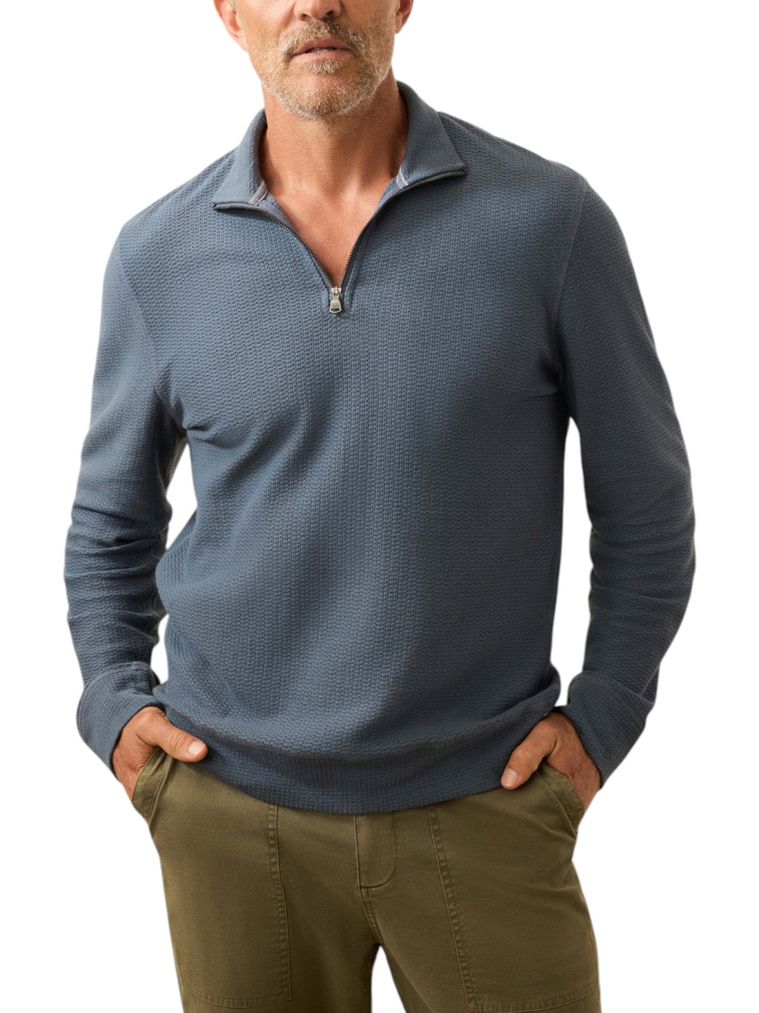 TEXTURED KNIT QUARTER ZIP