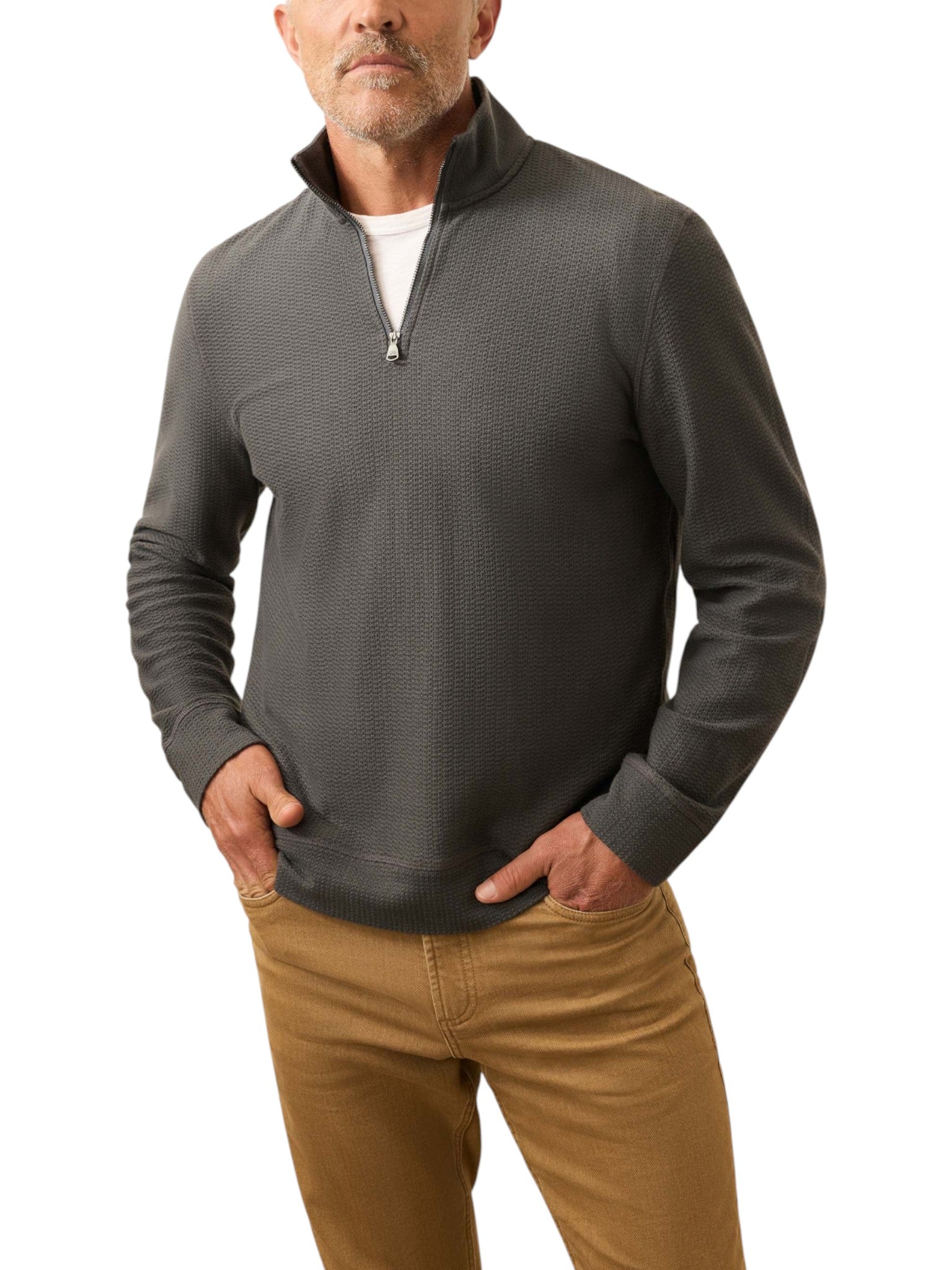 TEXTURED KNIT QUARTER ZIP