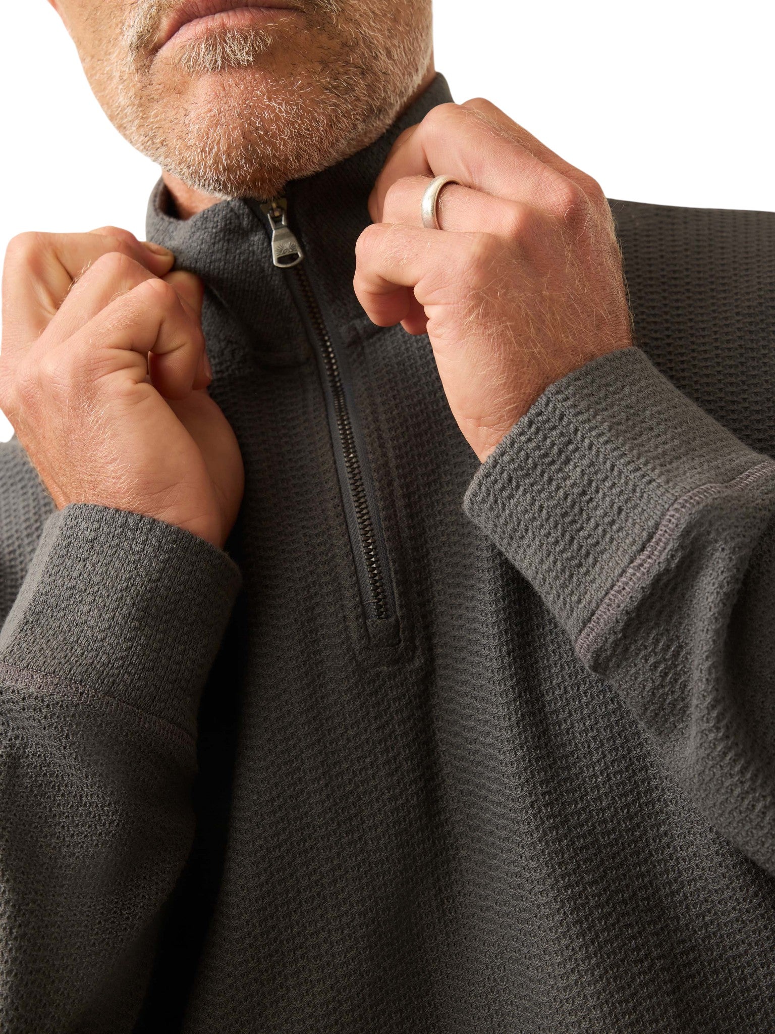 TEXTURED KNIT QUARTER ZIP