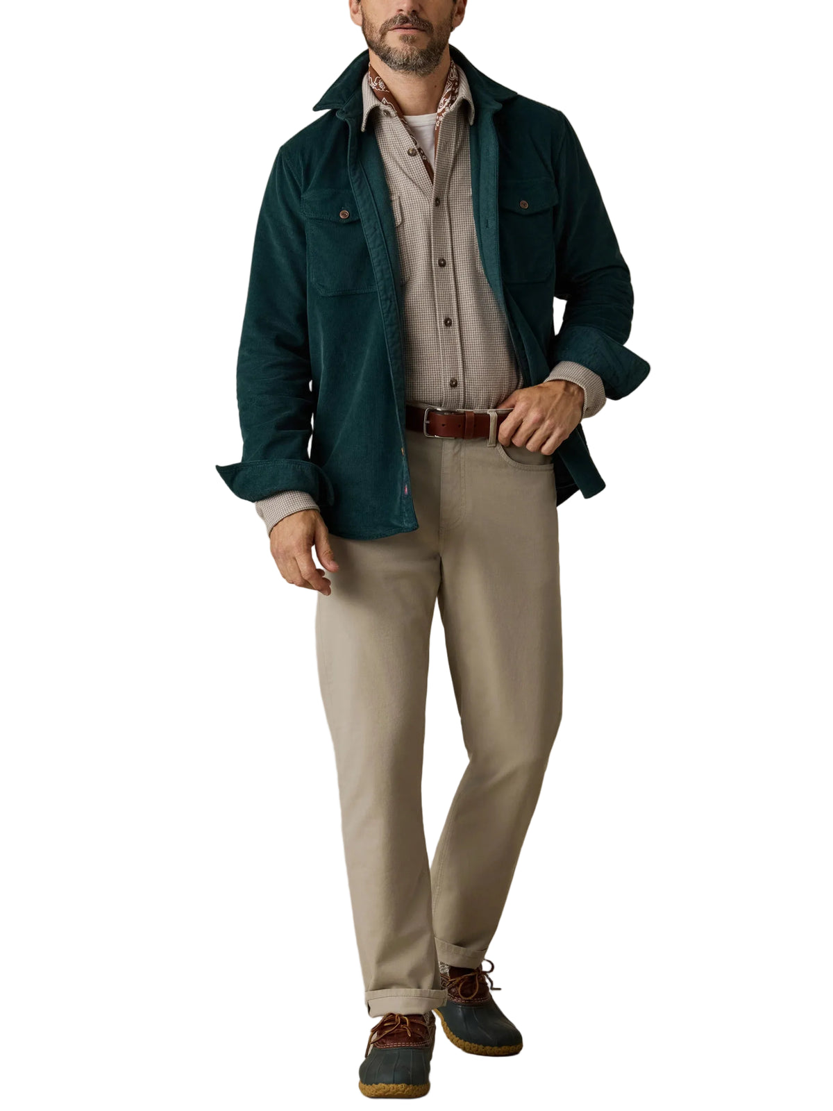 STRETCH TERRY CORDUROY WORKSHIRT