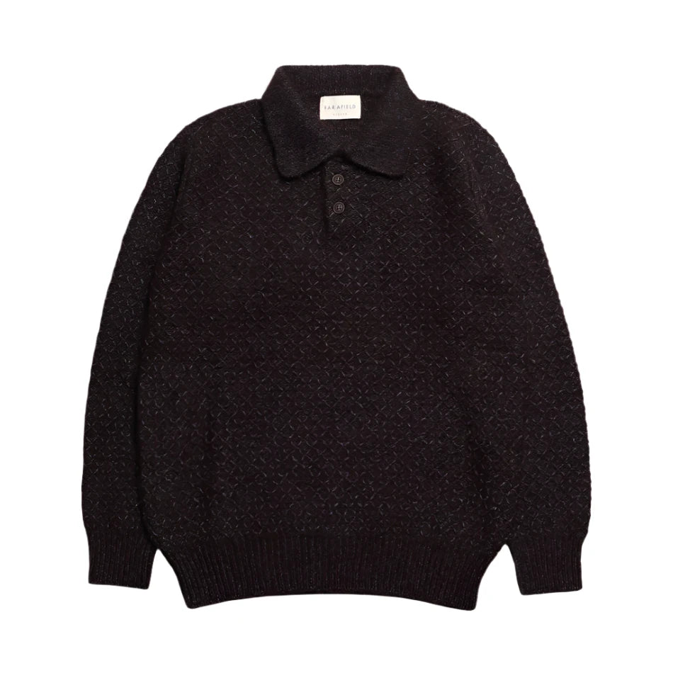 KIER KNITTED DIAMOND CABLE POLO