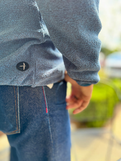 TERRY SNAP-ZIP MOCK