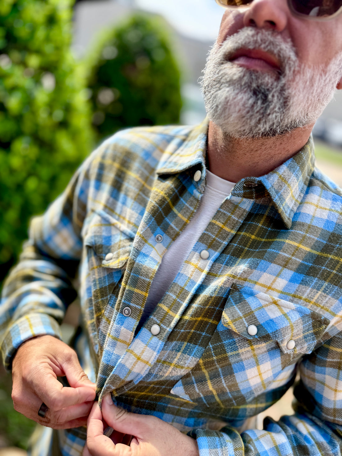 WASHED FLANNEL PEARLSNAP SHIRT