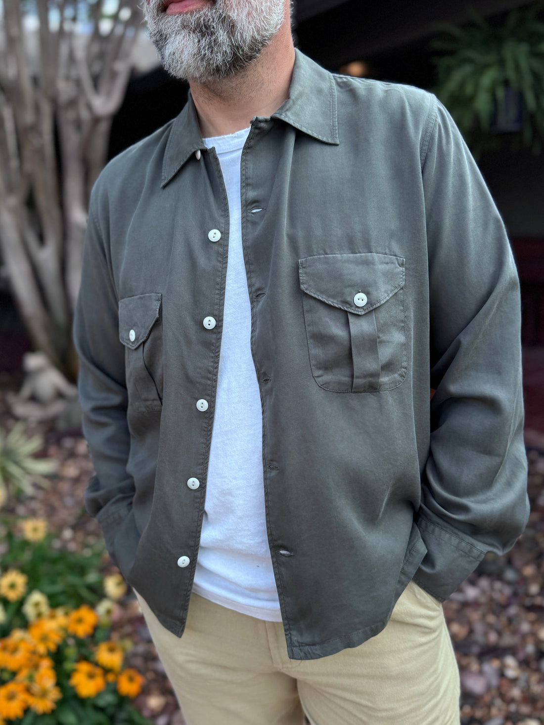TENCEL GABARDINE PATIO SHIRT