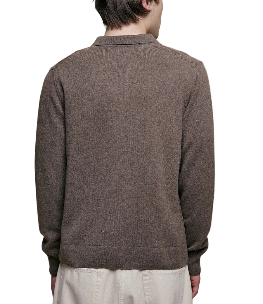 MERINO WOOL CASHMERE KNITTED POLO - L.E. &amp; Chalk