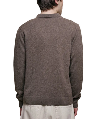 MERINO WOOL CASHMERE KNITTED POLO - L.E. &amp; Chalk