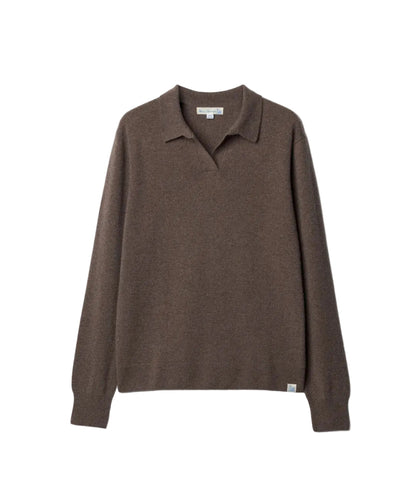 MERINO WOOL CASHMERE KNITTED POLO - L.E. &amp; Chalk