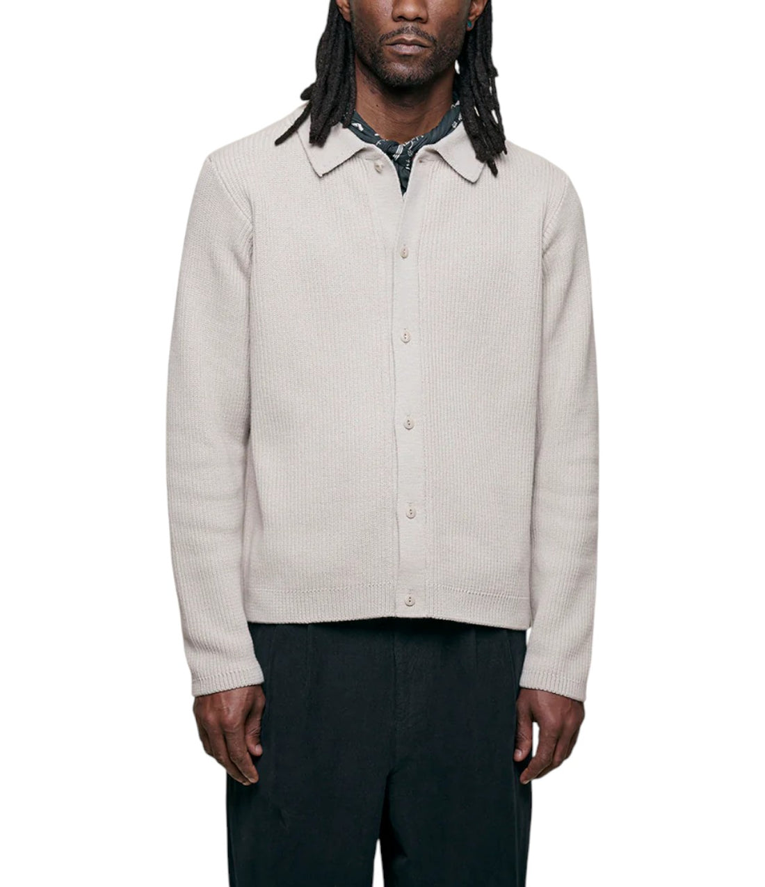 RIBBED COTTON LONG SLEEVE SHIRT