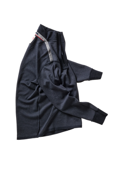 WOOL/CTTN QUARTER-ZIP