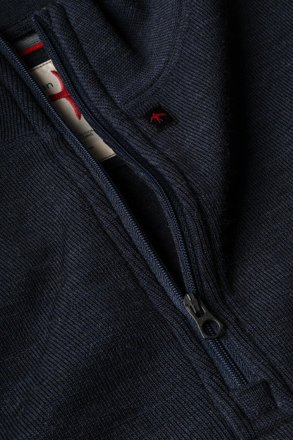 WOOL/CTTN QUARTER-ZIP