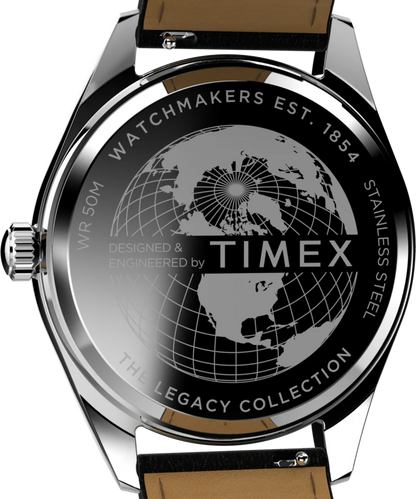 TIMEX LEGACY 41MM LEATHER STRAP WATCH