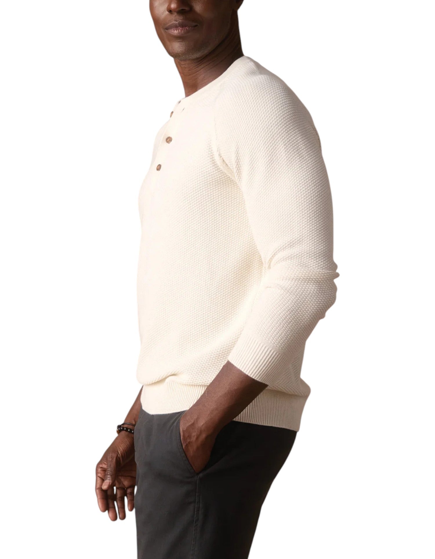 COOLMAX TEXTURED SWEATER HENLEY