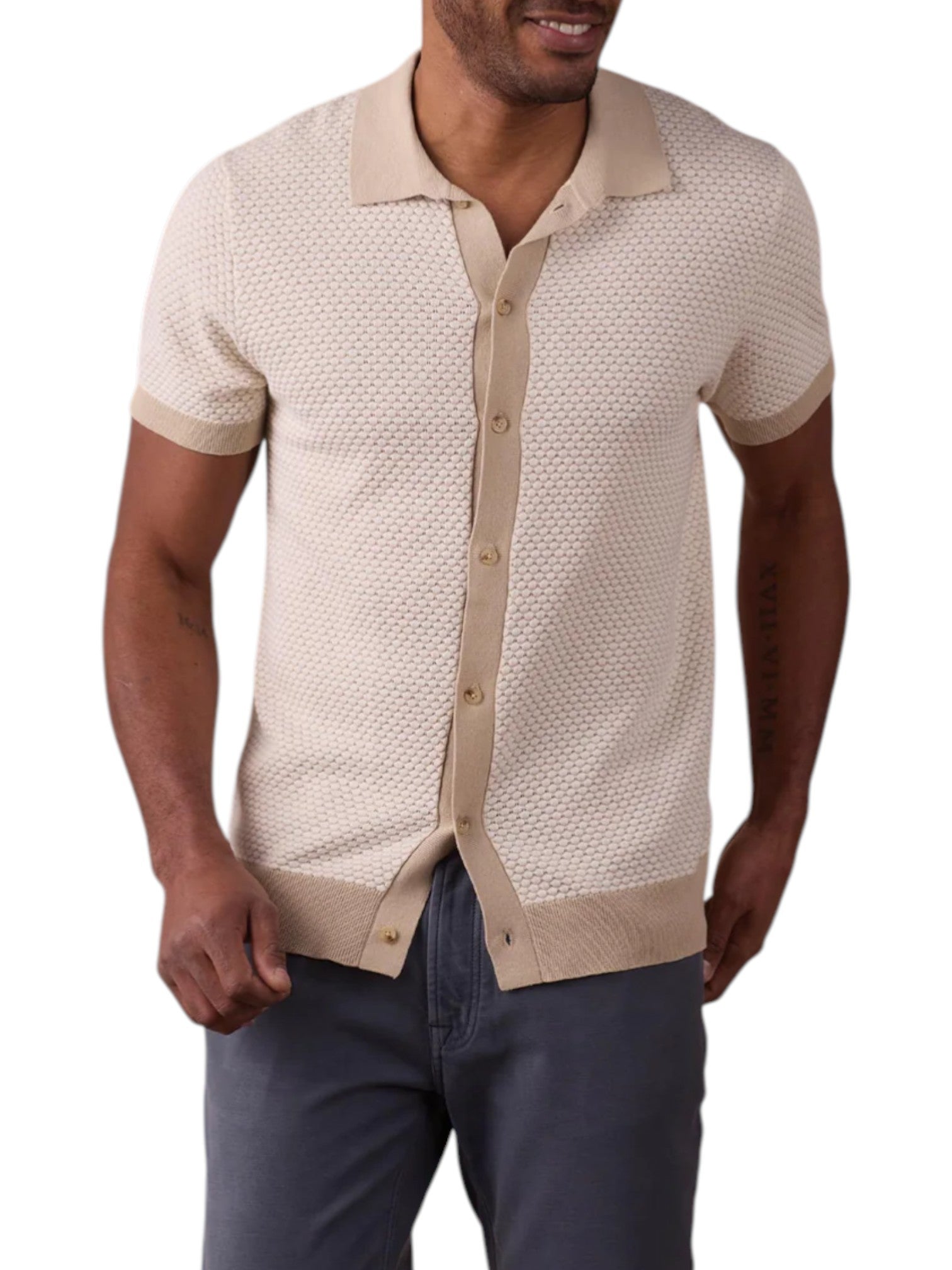 ROBLES KNIT JACQUARD BUTTON UP