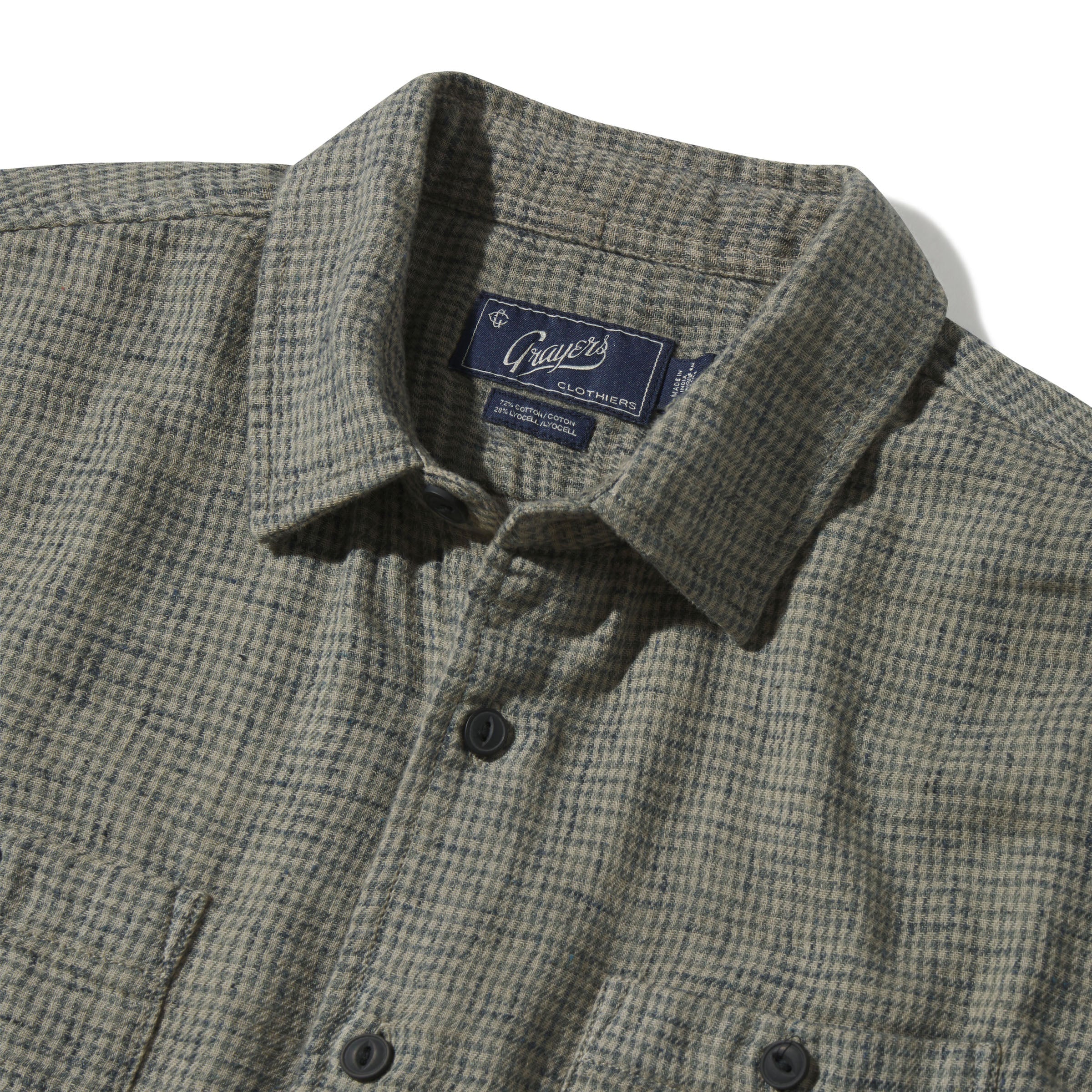 HOUNDSTOOTH DOUBLE CLOTH WORKSHIRT