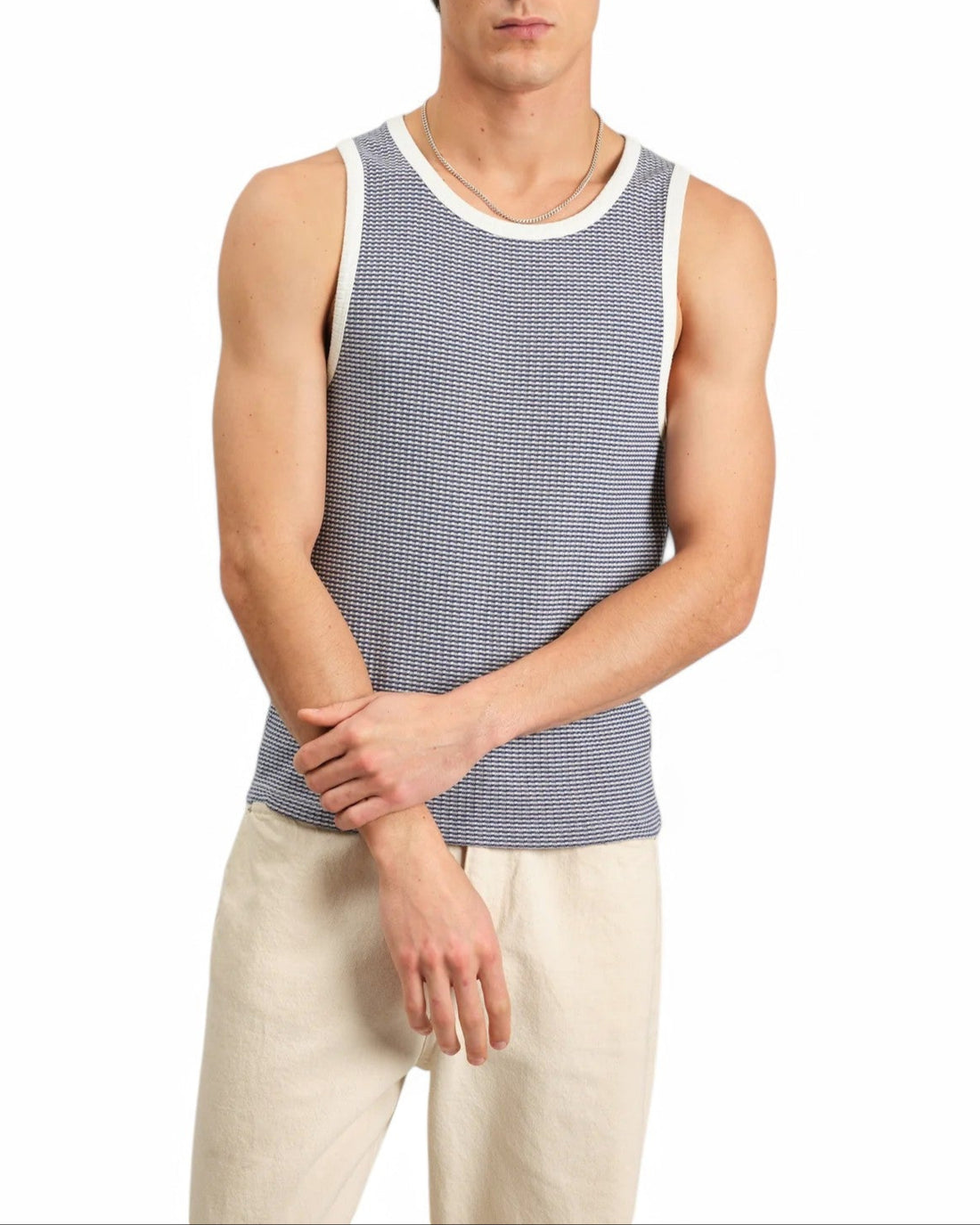 MONTAGUE VEST MINI STRIPE RIB
