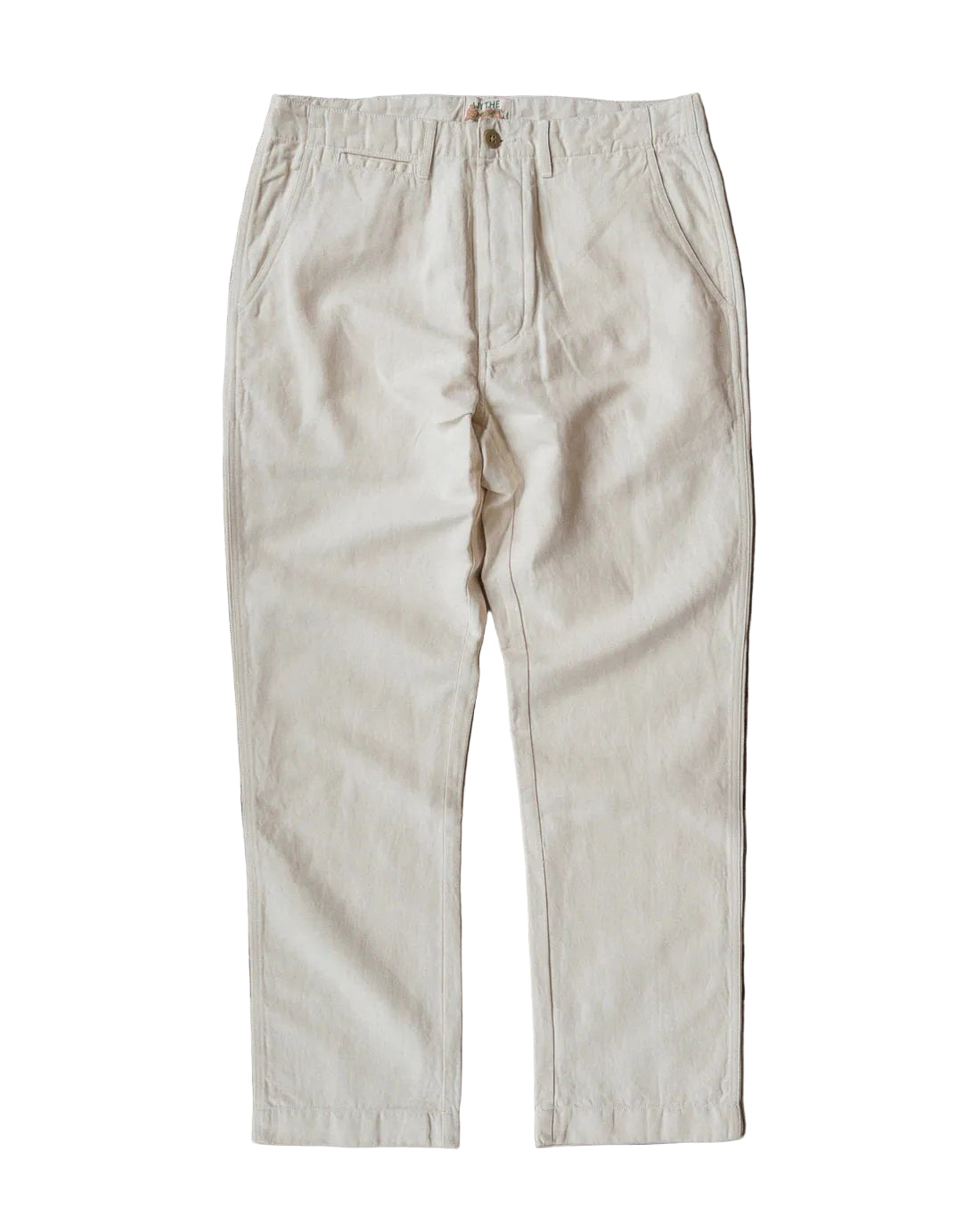 COTTON/LINEN FLAT FRONT CHINO
