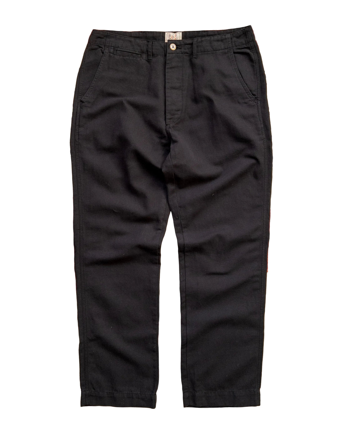 COTTON/LINEN FLAT FRONT CHINO