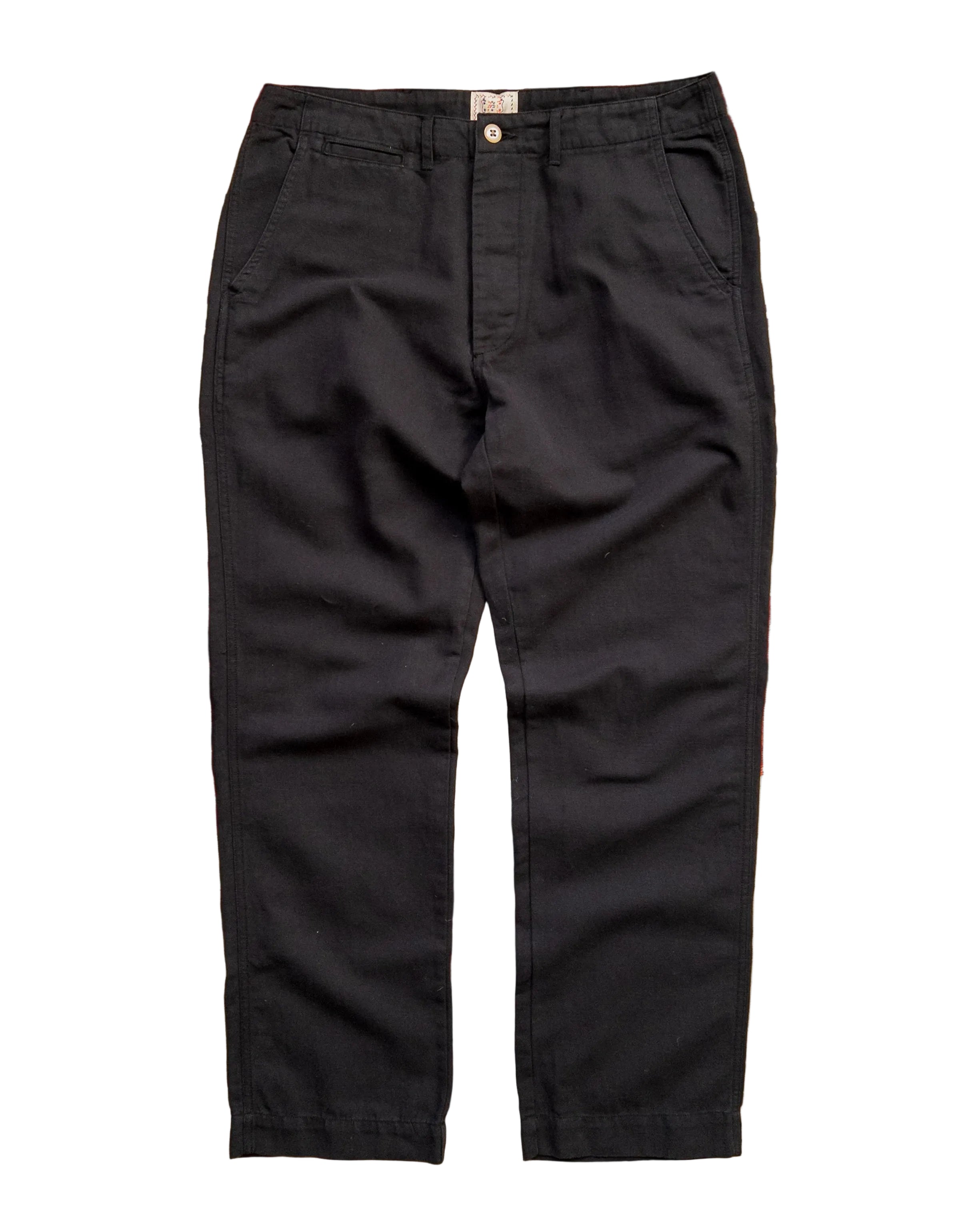 COTTON/LINEN FLAT FRONT CHINO