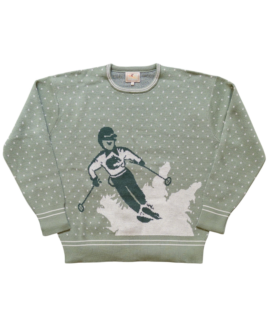 JACQUARD MOTIF MERINO CREWNECK SWEATER