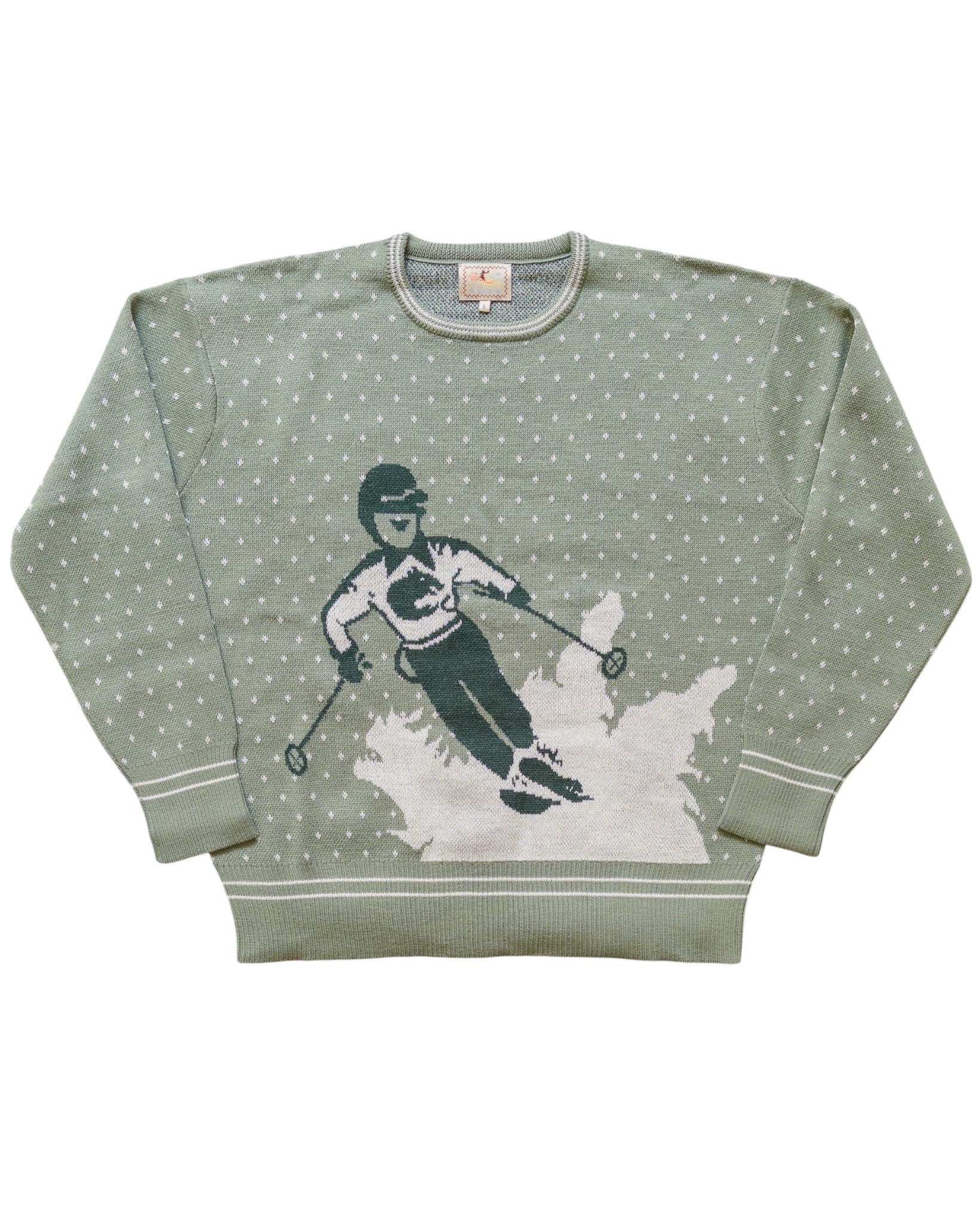 JACQUARD MOTIF MERINO CREWNECK SWEATER