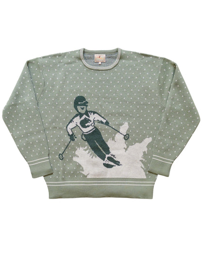 JACQUARD MOTIF MERINO CREWNECK SWEATER