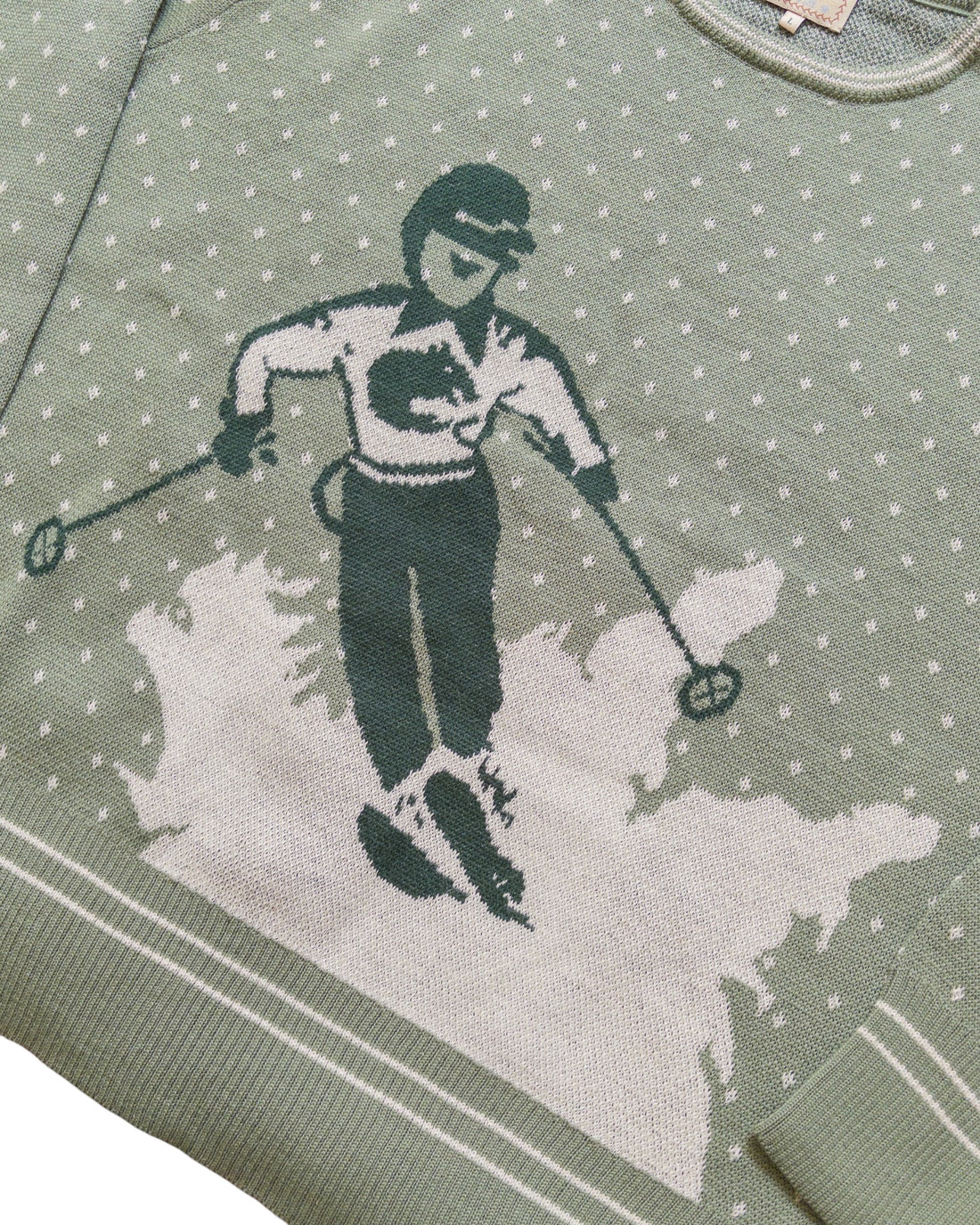 JACQUARD MOTIF MERINO CREWNECK SWEATER