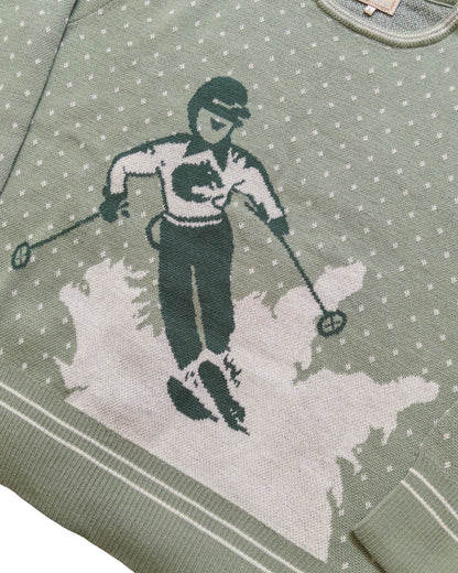 JACQUARD MOTIF MERINO CREWNECK SWEATER