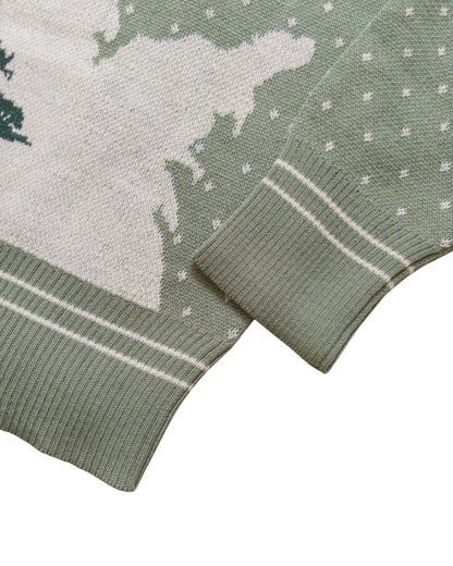 JACQUARD MOTIF MERINO CREWNECK SWEATER