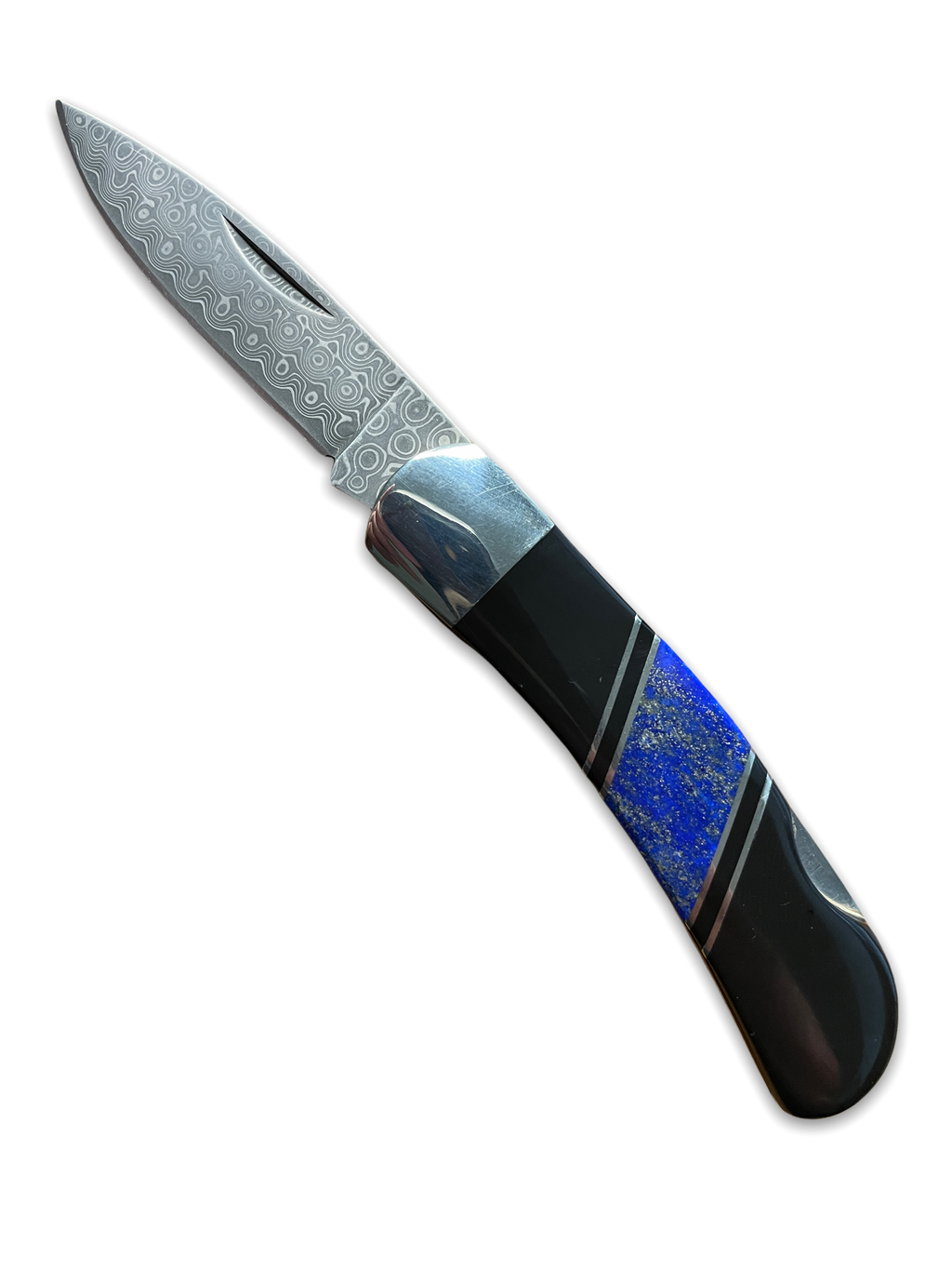 DAMASCUS 3" LOCKBACK KNIFE - L.E. & Chalk